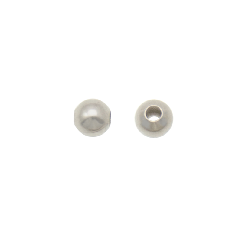 rhodium silver plated spacer round bead 3mm | 144pc