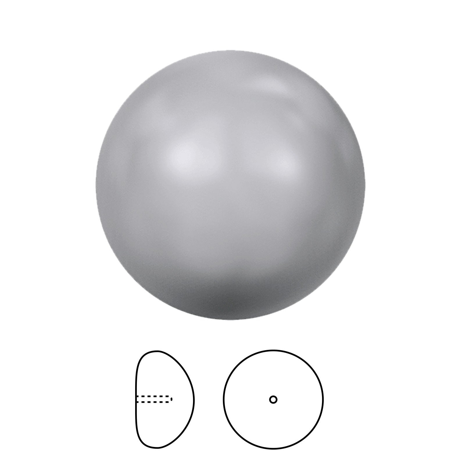 perlen cabochon (5817) light grey 16mm | 1st