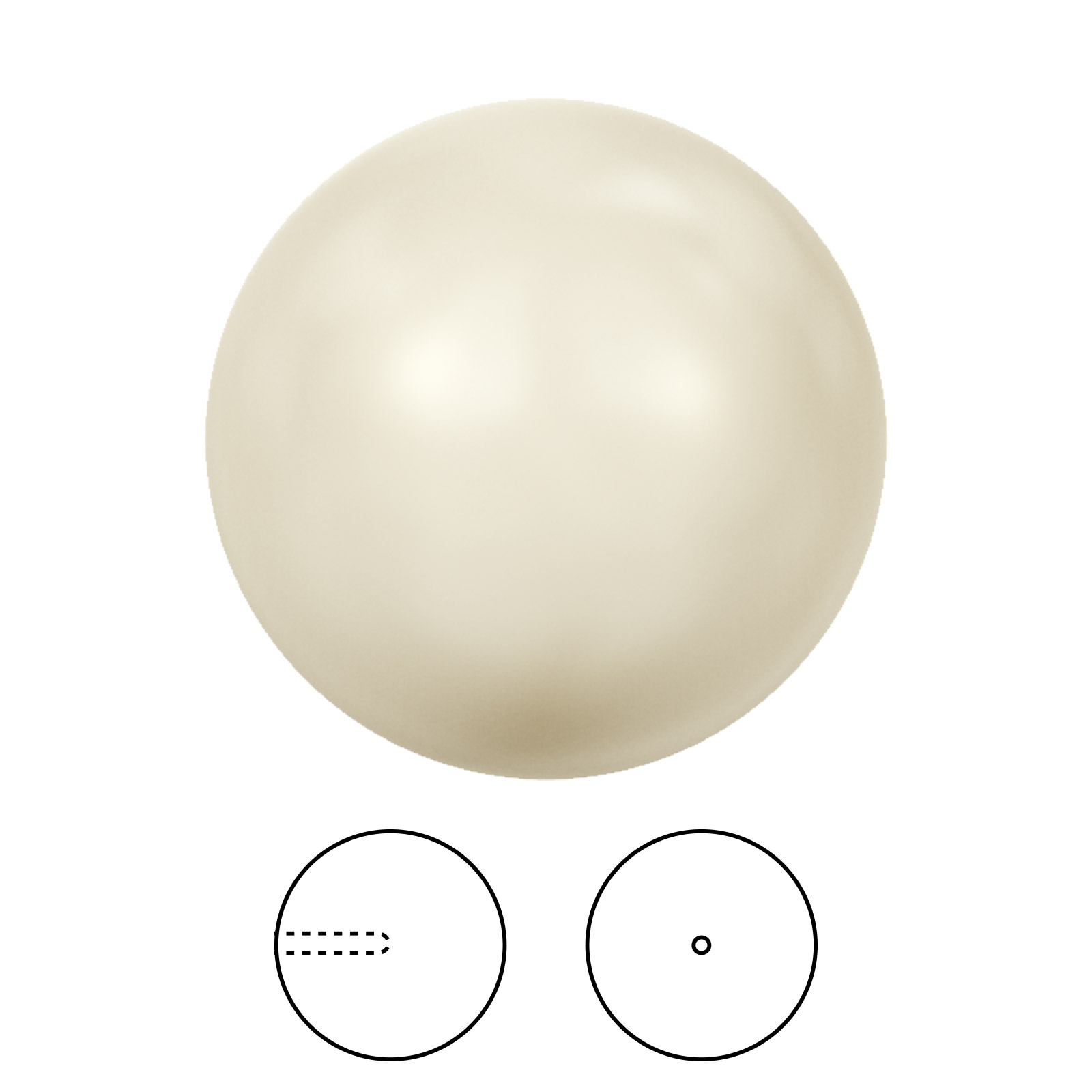 half-drilled pearl (5818) cream 8mm | 4pc