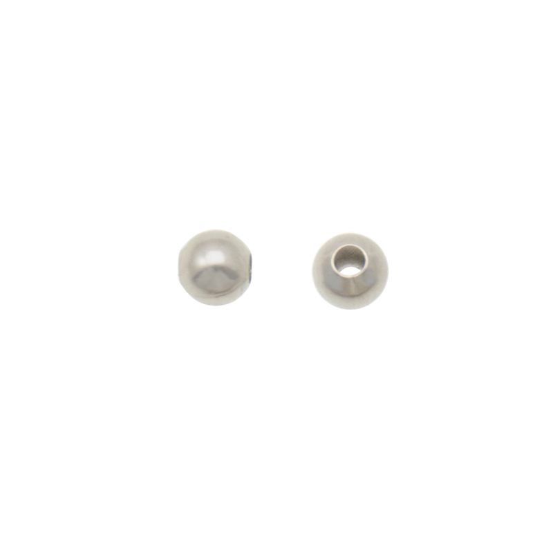 rhodium silver plated spacer round bead 2,4mm | 144pc