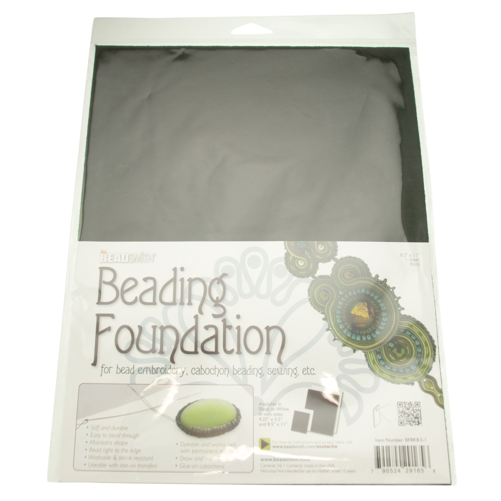 beading foundation - black - 28x21,5cm | 1pc