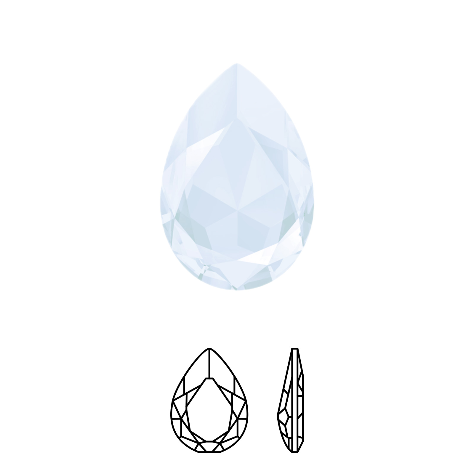 pear fancy stone (4327) crystal powder blue 30x20mm | 1pc