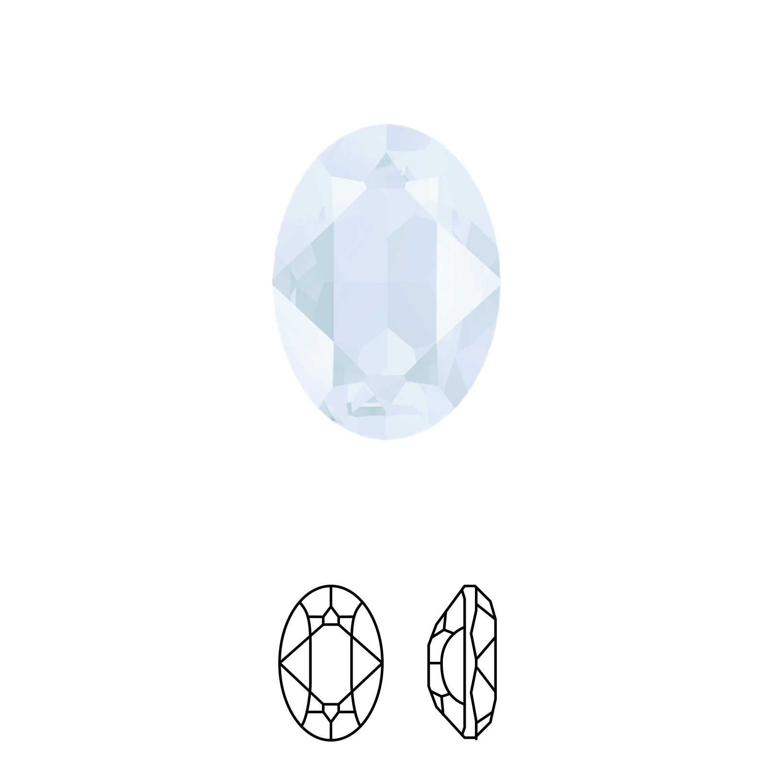 oval fancy stone (4120) crystal powder blue 14x10mm | 1pc