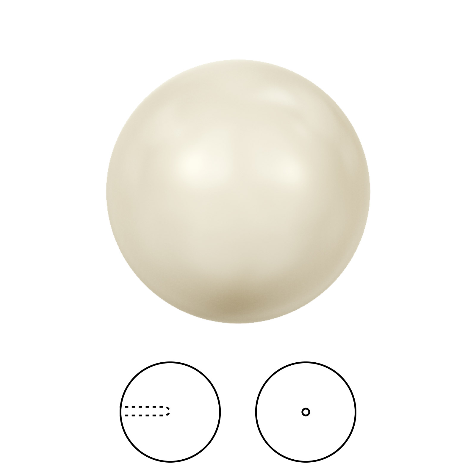 half-drilled pearl (5818) cream 6mm | 4pc