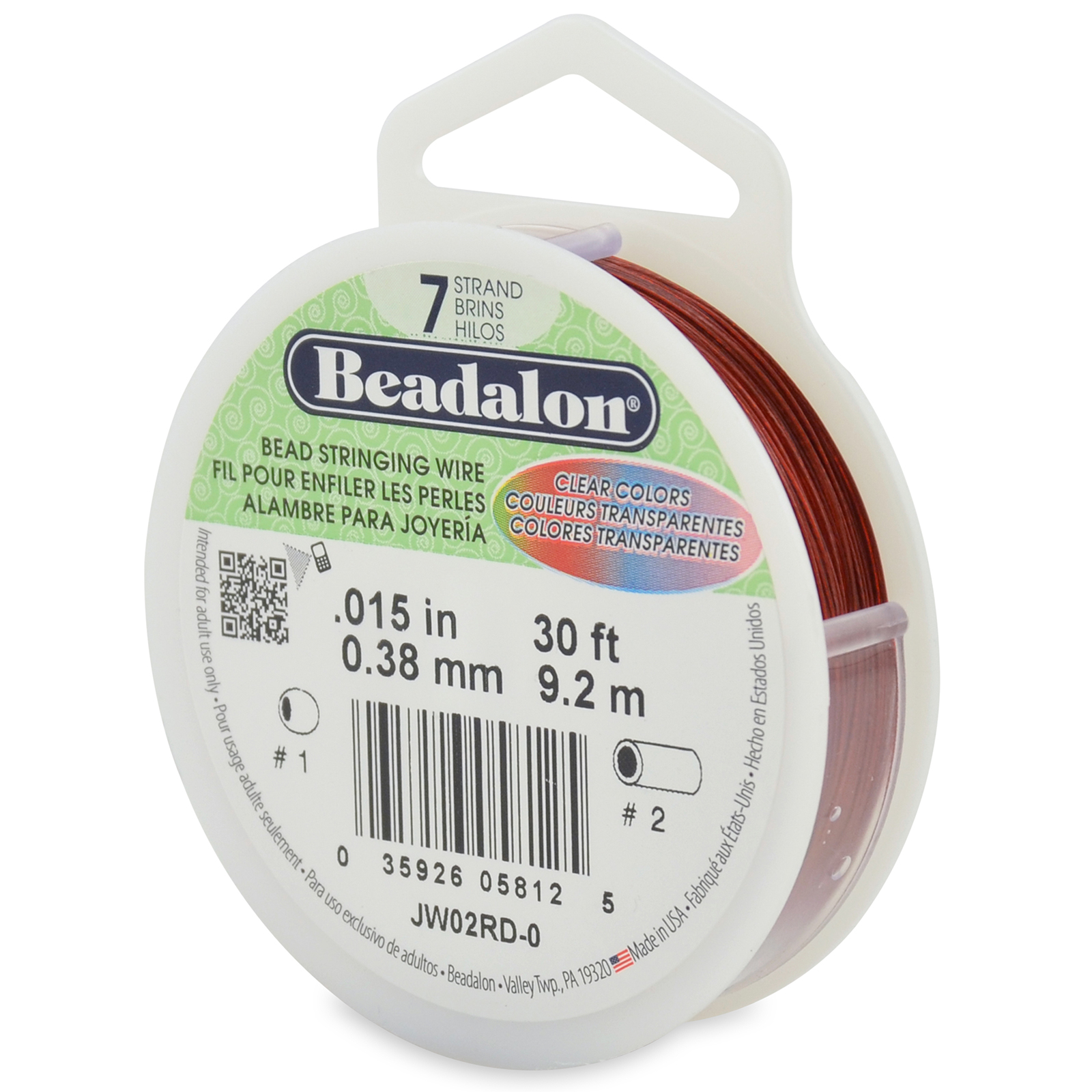 red beadalon 7 strand beading wire - diameter 0,38mm - 9,2mt spool | 1pc