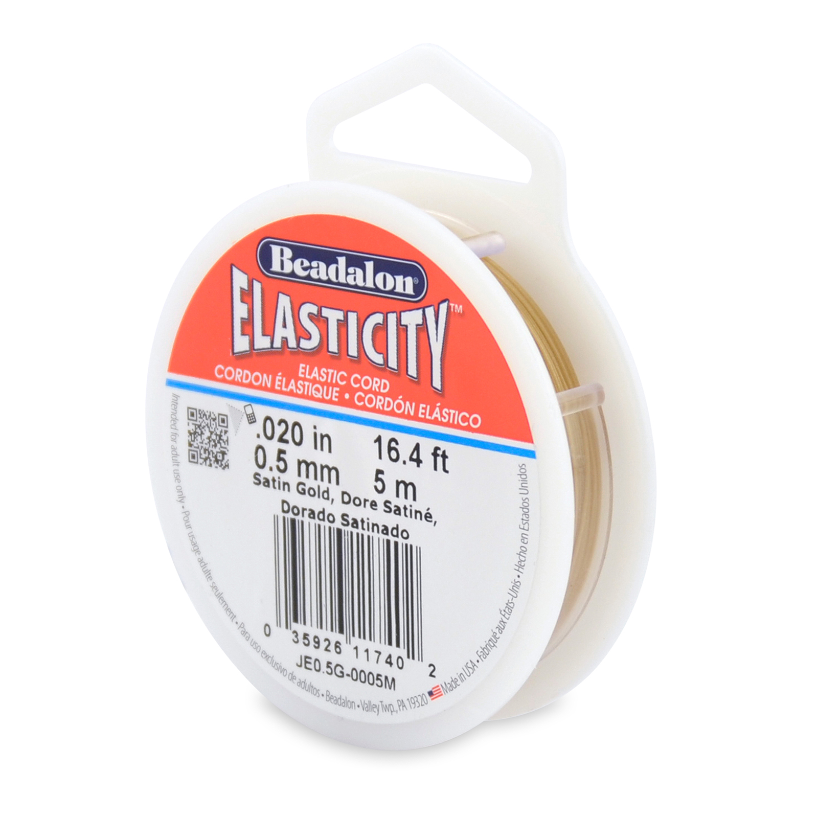 elasticity elastic cord satin gold - diameter 0,5mm - 5mt spool | 1pc