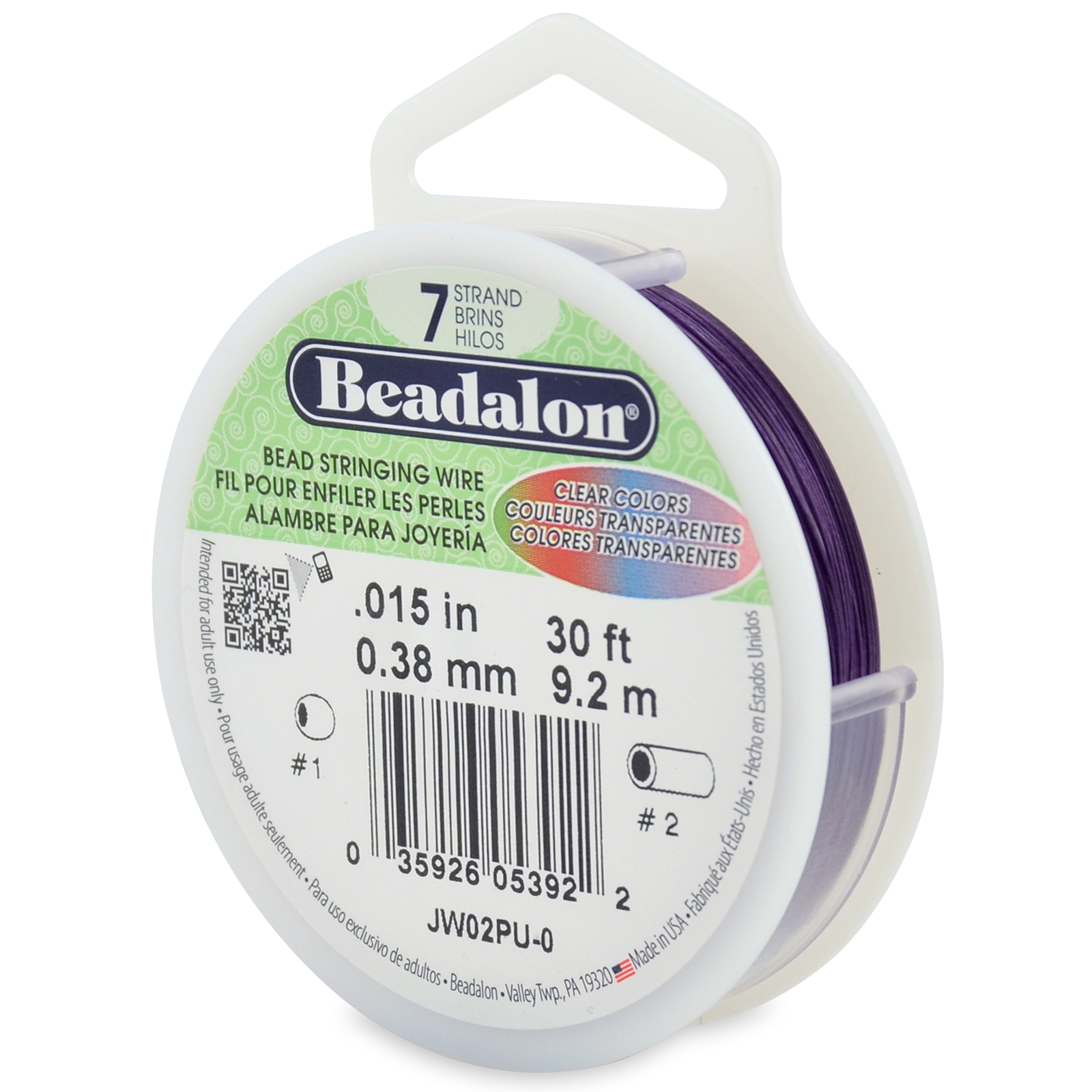 purple beadalon 7 strand beading wire - diameter 0,38mm - 9,2mt spool | 1pc