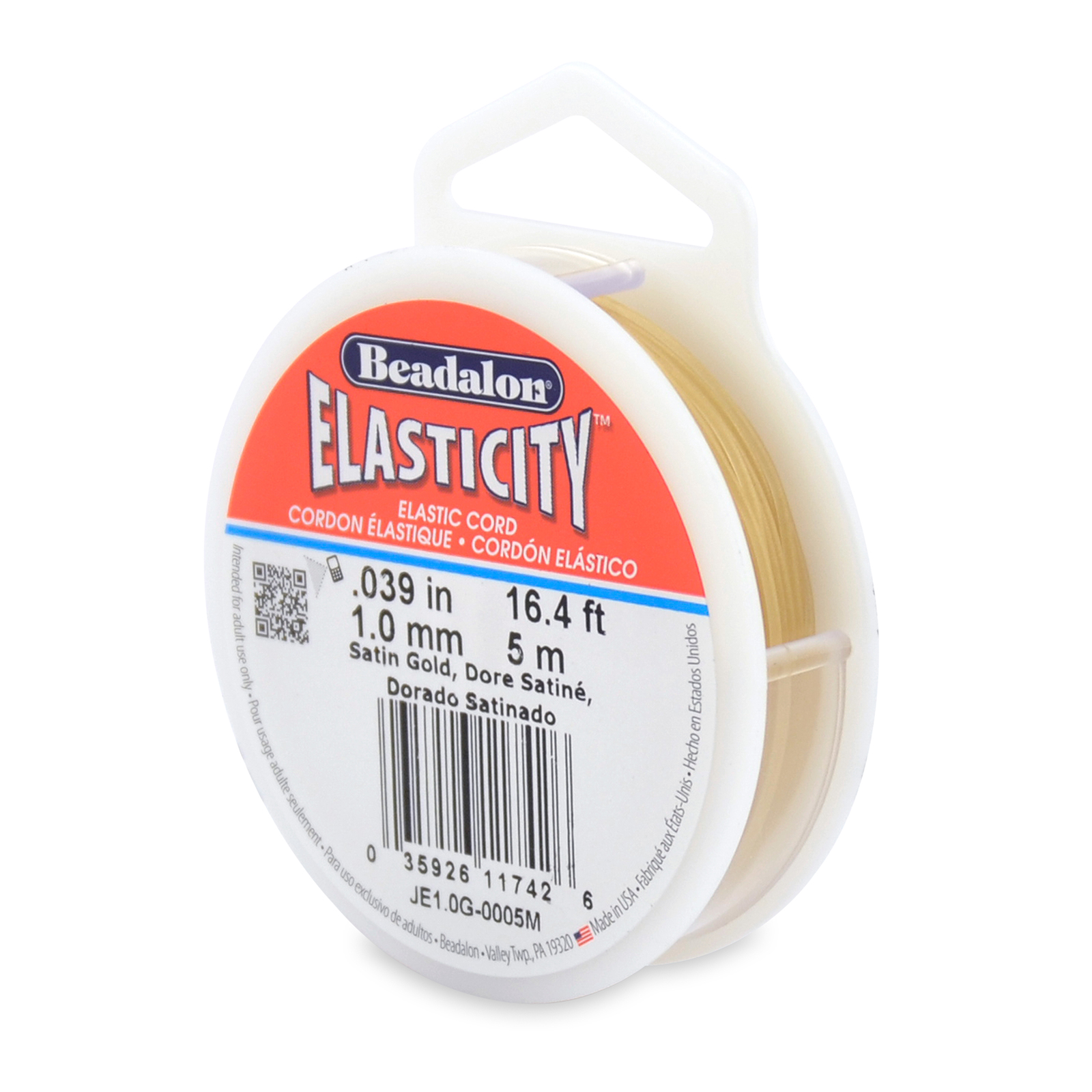 elasticity elastic cord satin gold - diameter 1mm - 5mt spool | 1pc