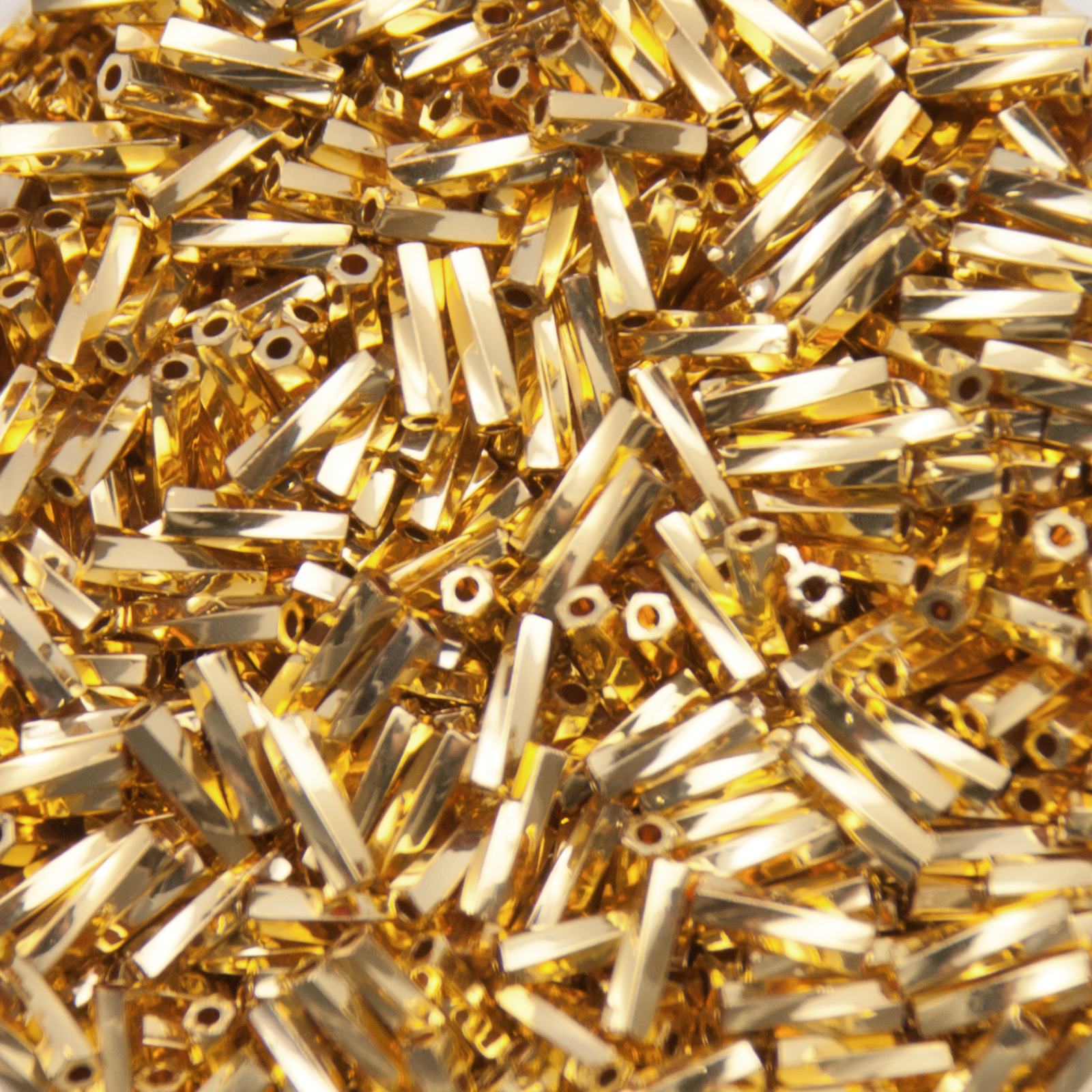 bugle twisted miyuki beads 6mm - 24 karat gold plated (191) | 5gr