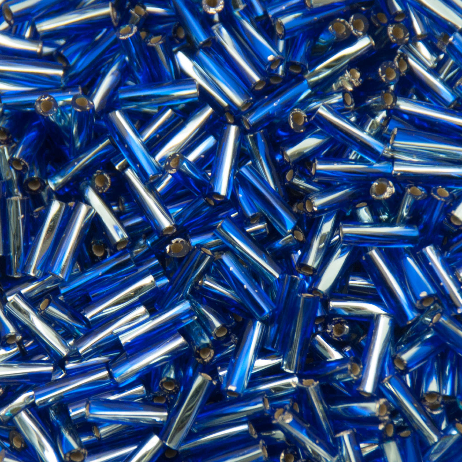 bugle twisted miyuki beads 6mm - silver-lined aqua/cobalt (3939) | 10gr