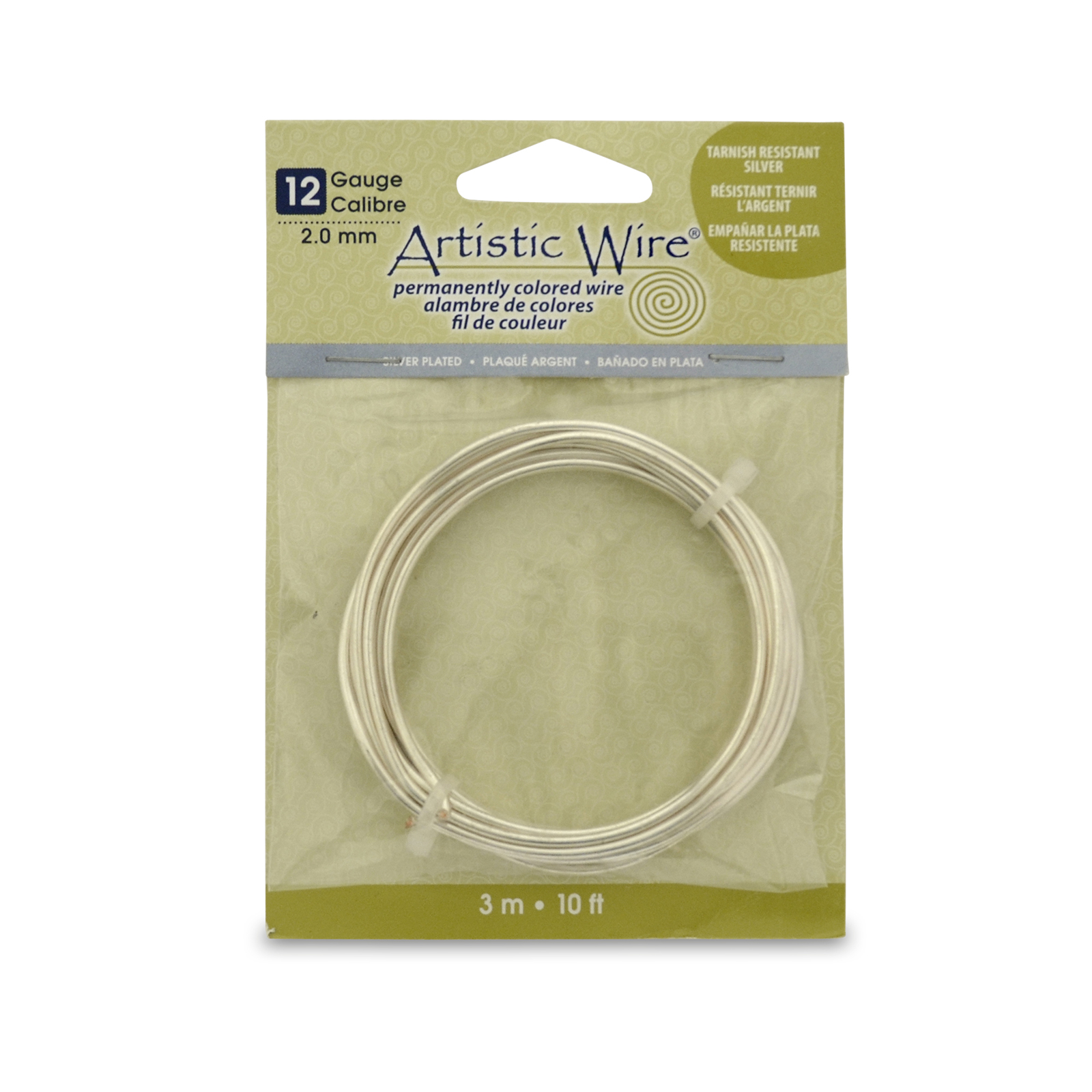 silver artistic wire - diameter 2mm - 3,1mt spool | 1pc