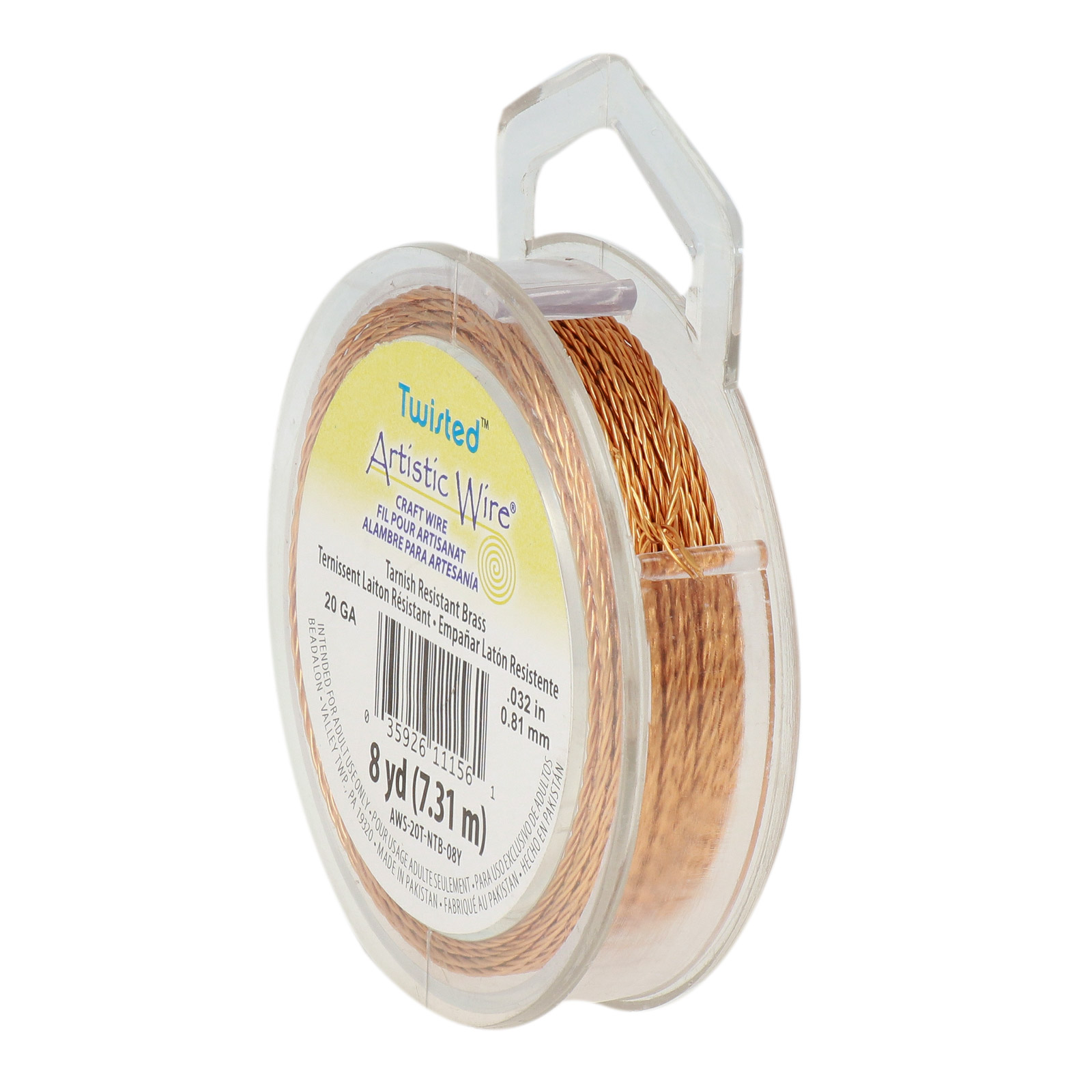 brass twisted artistic wire - diameter 0,81mm - 7,3mt spool | 1pc