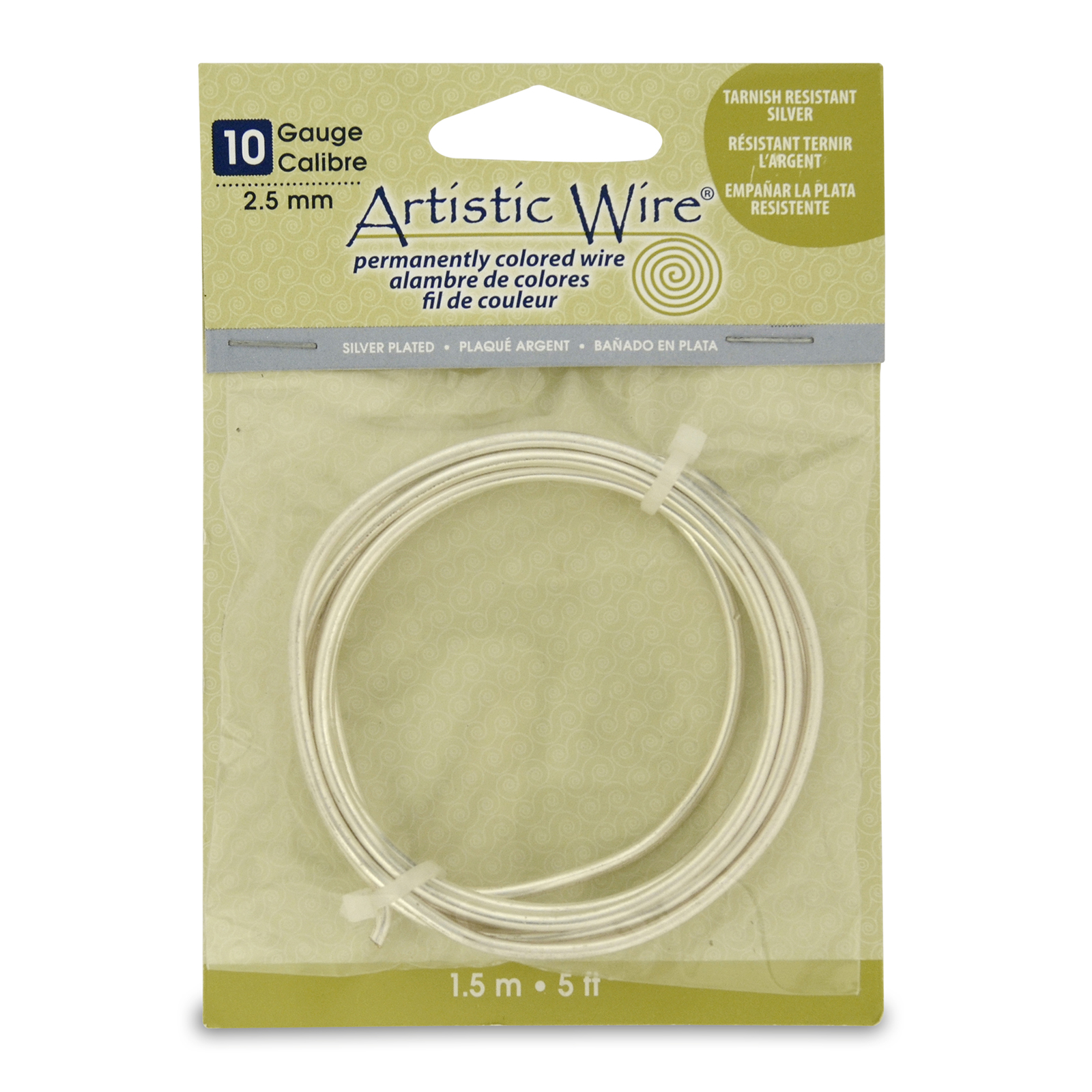 silver artistic wire - diameter 2,5mm - 1,5mt spool | 1pc