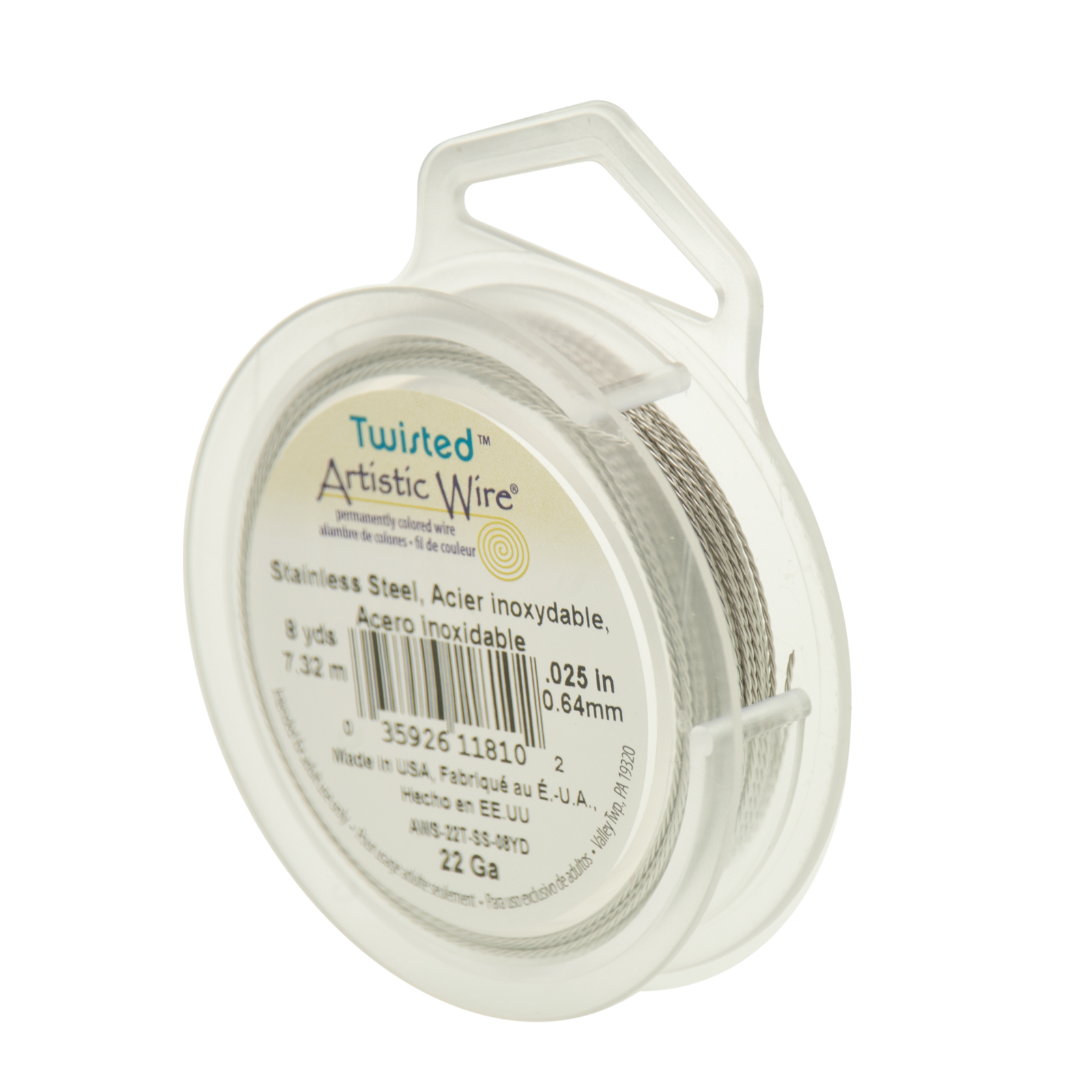stainless steel twisted artistic wire - diameter 0,64mm - 7,3mt spool | 1pc