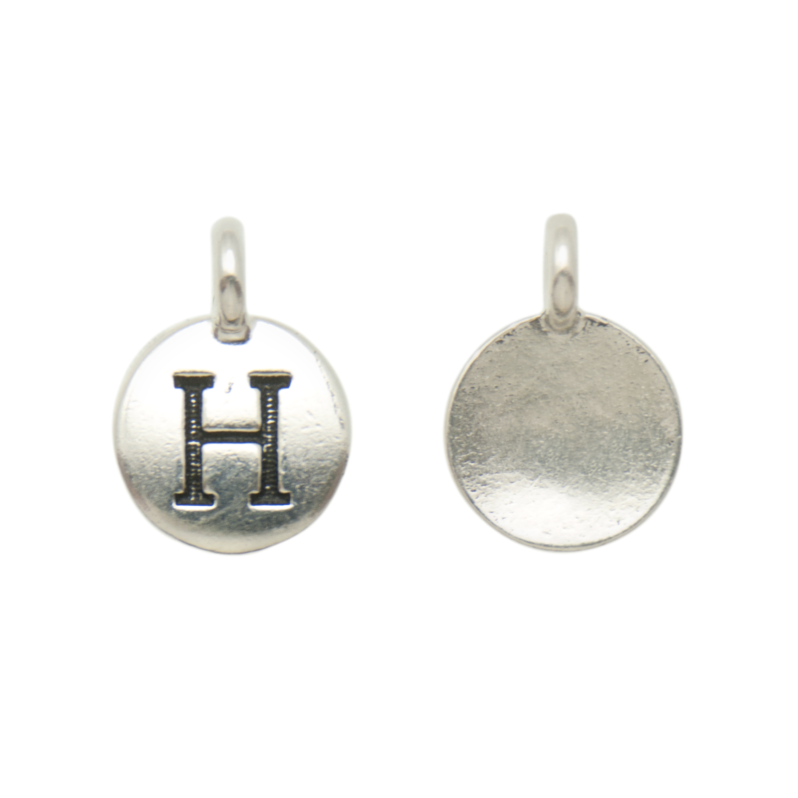 anhänger alphabet buchstabe h antik versilbert 12mm | 1st