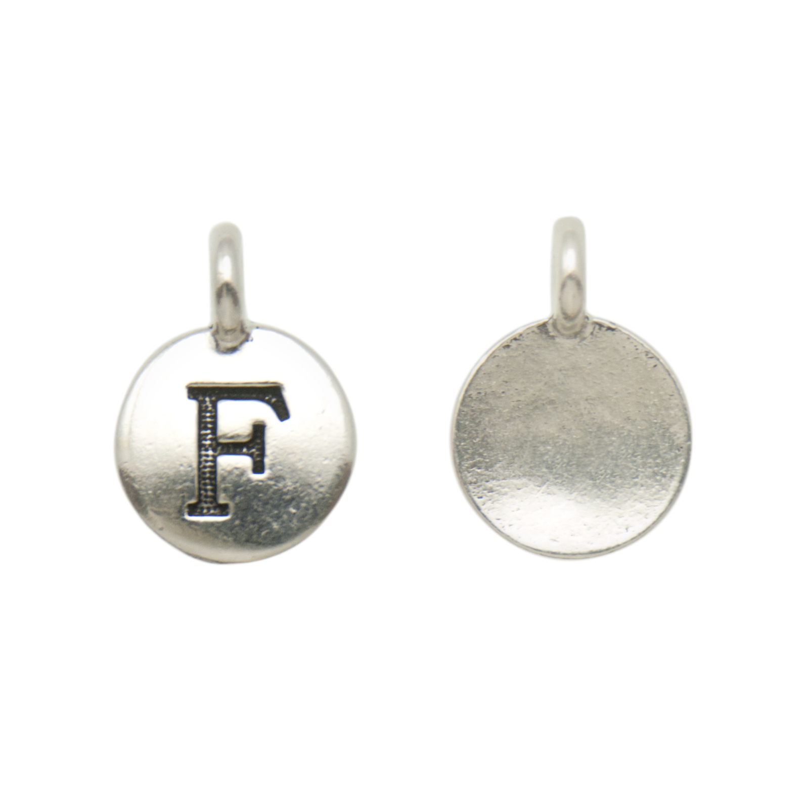 antique silver plated alphabet charm letter f | 1pc