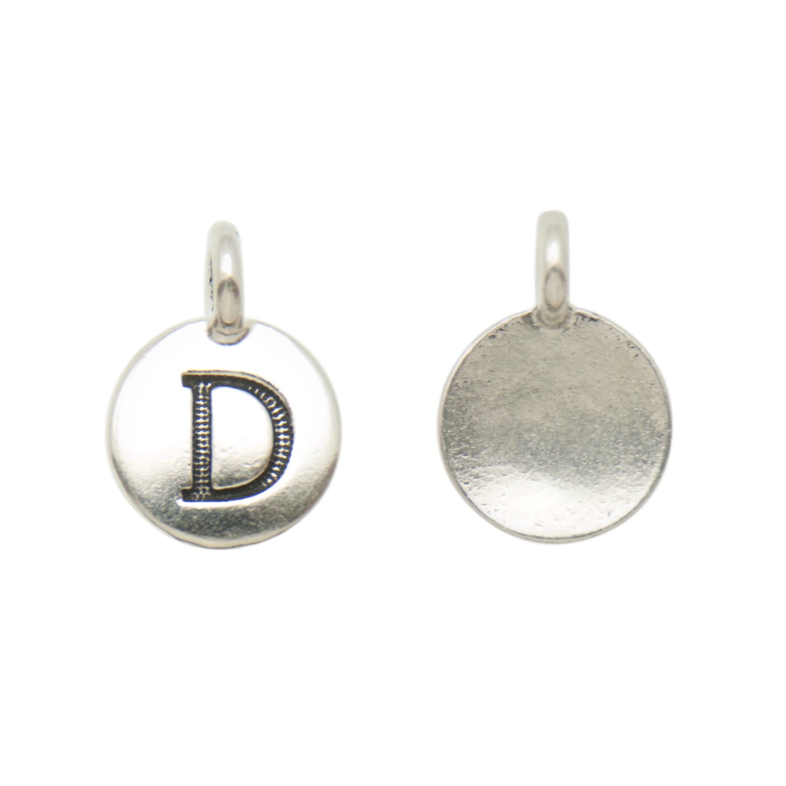 antique silver plated alphabet charm letter d | 1pc