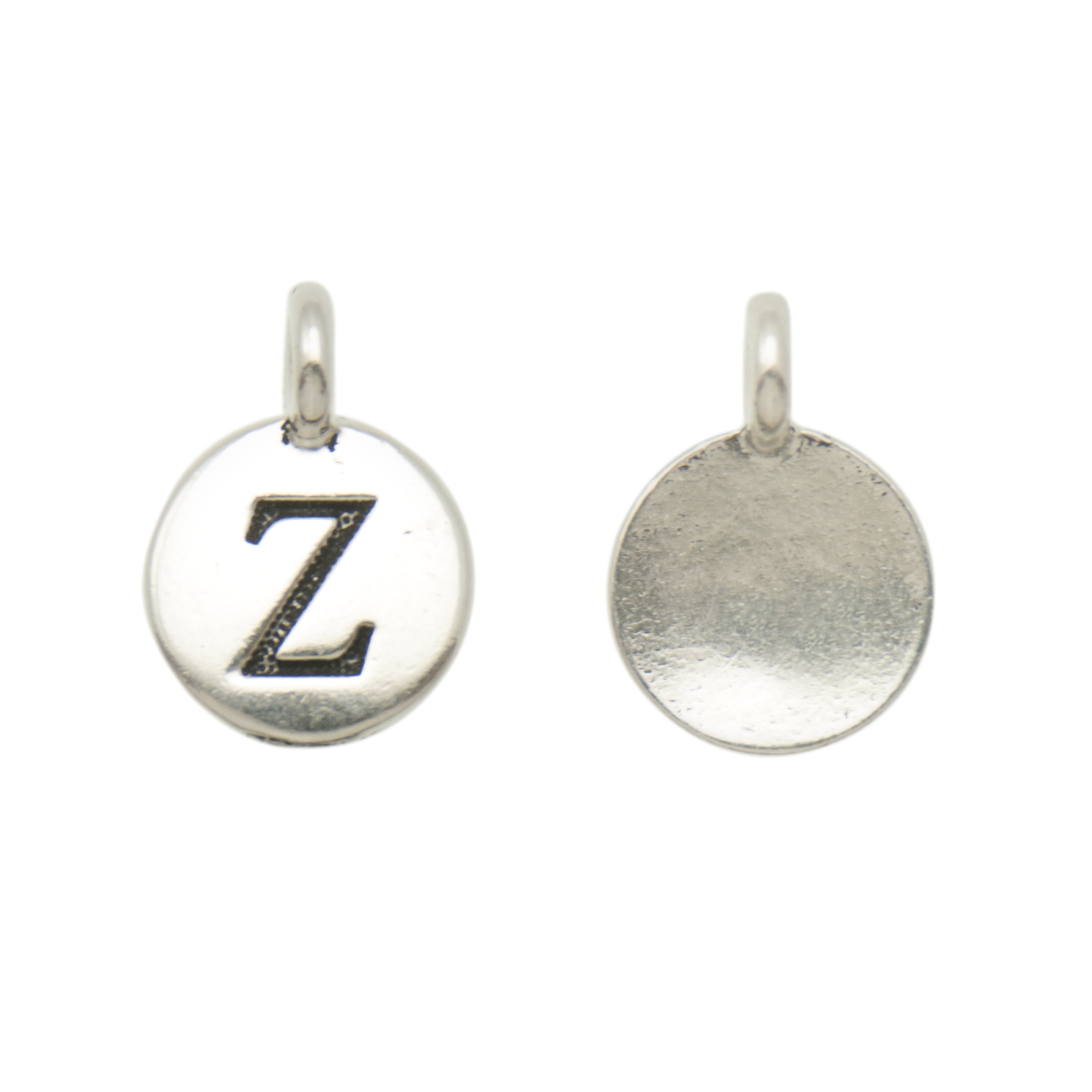 antique silver plated alphabet charm letter z | 1pc