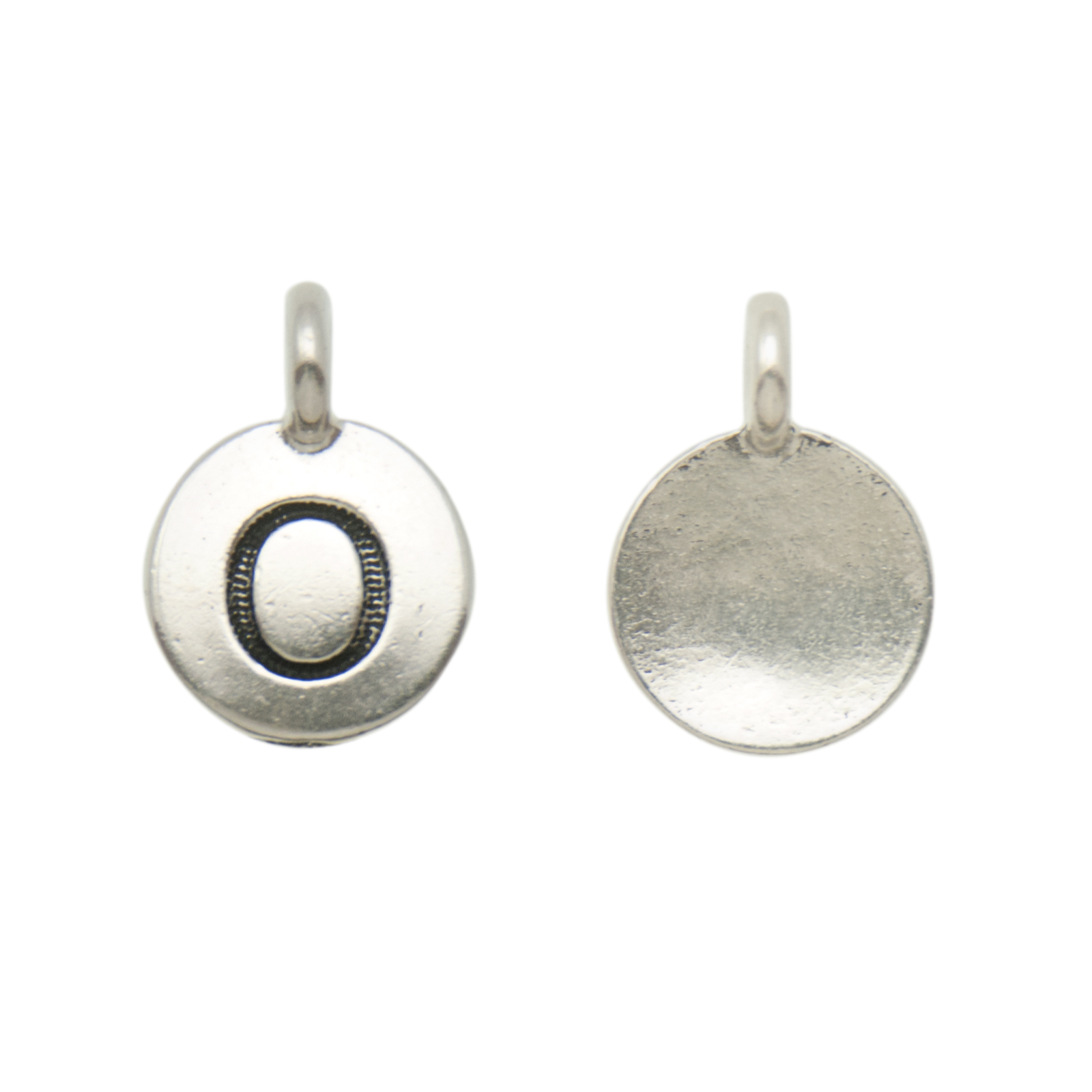 anhänger alphabet buchstabe o antik versilbert 12mm | 1st