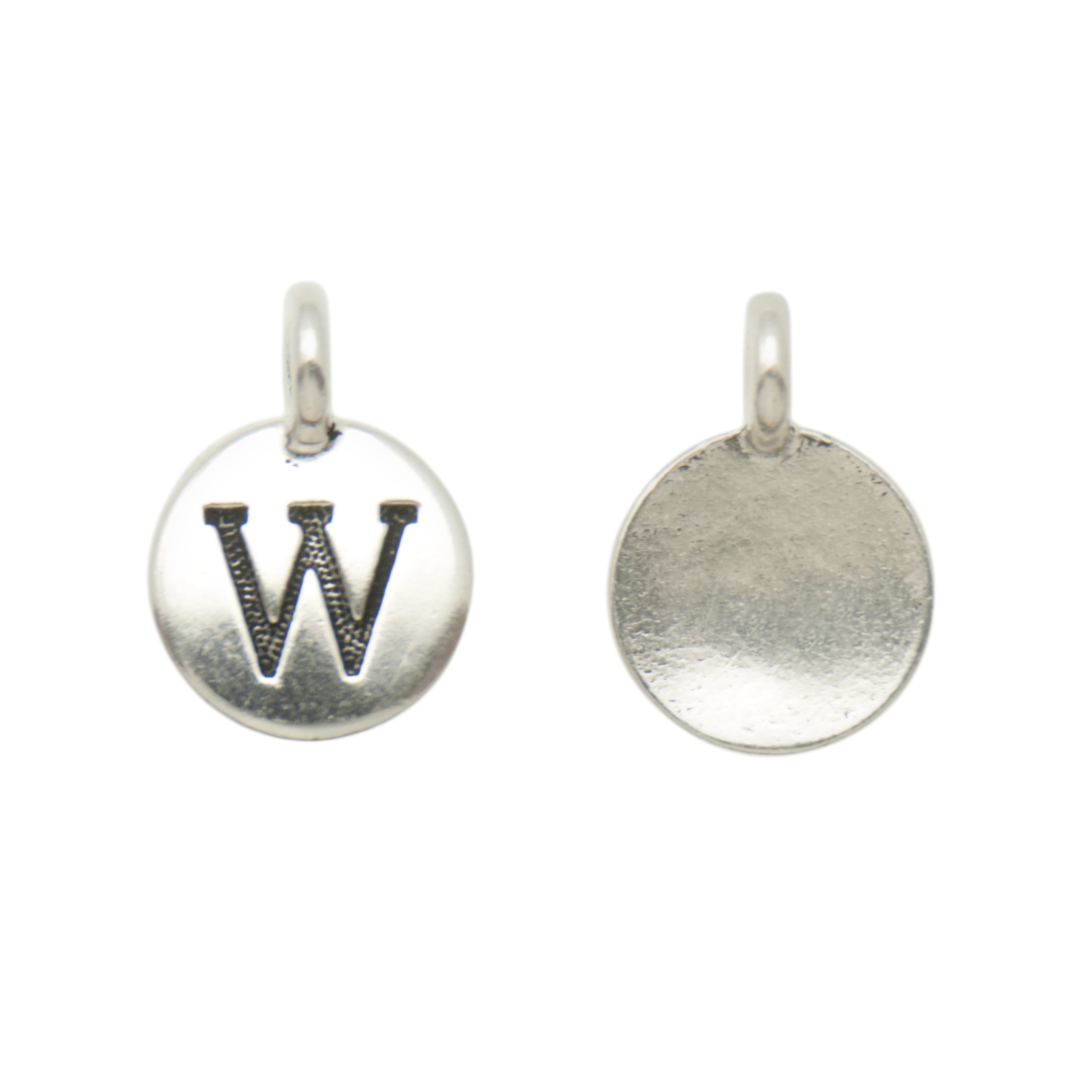 anhänger alphabet buchstabe w antik versilbert 12mm | 1st
