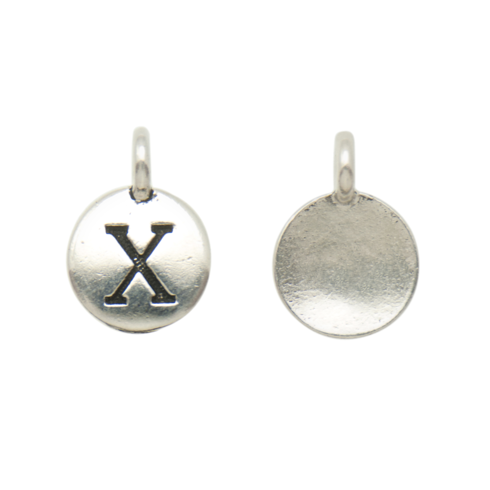 anhänger alphabet buchstabe x antik versilbert 12mm | 1st