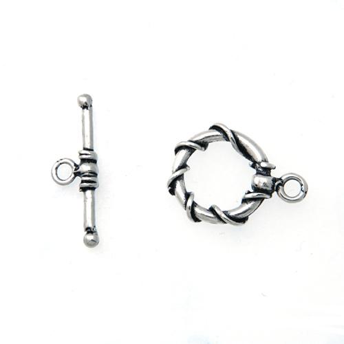 antique silver plated toogle clasp 15mm | 2pc