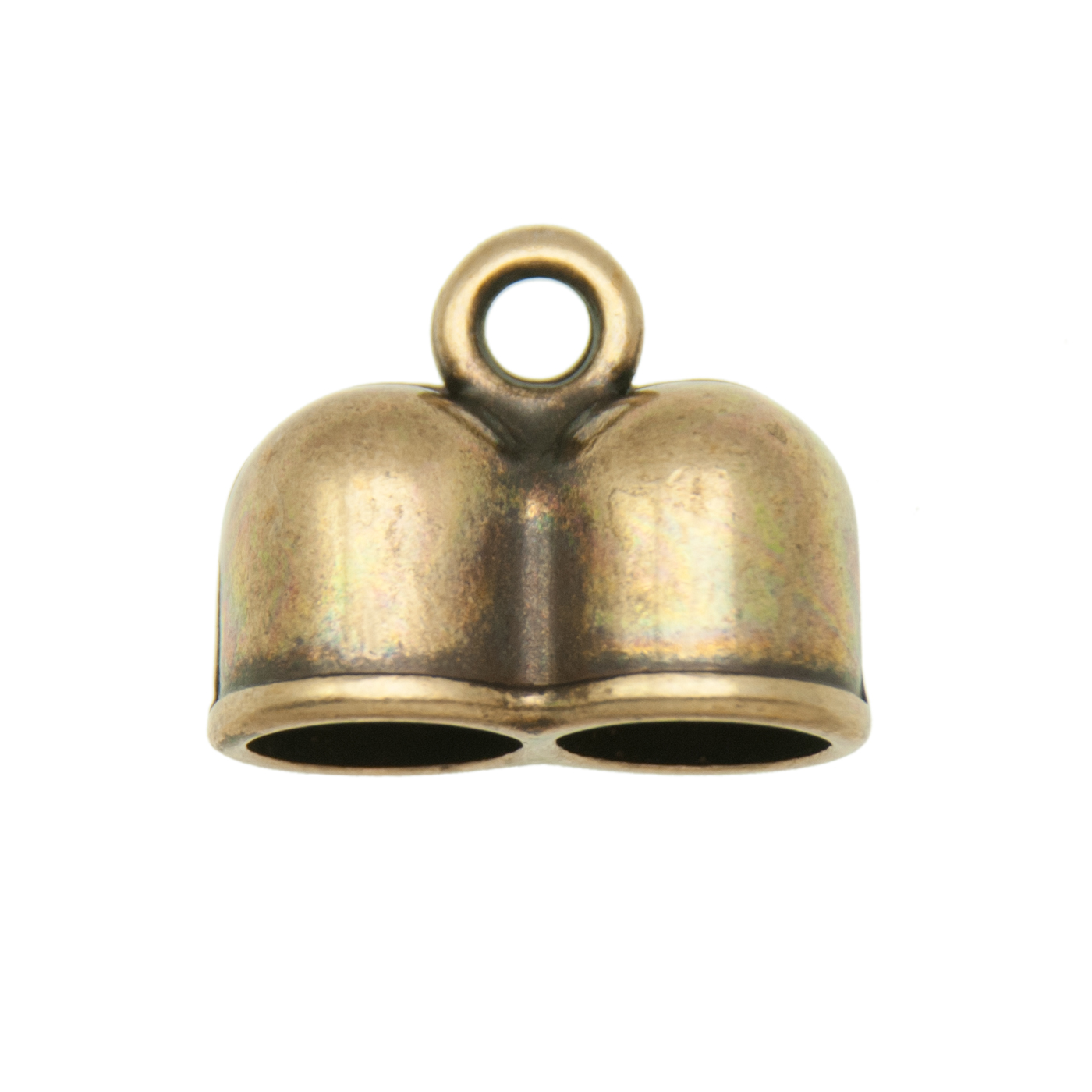 antique brass plated two hole terminator 25x13mm | 1pc