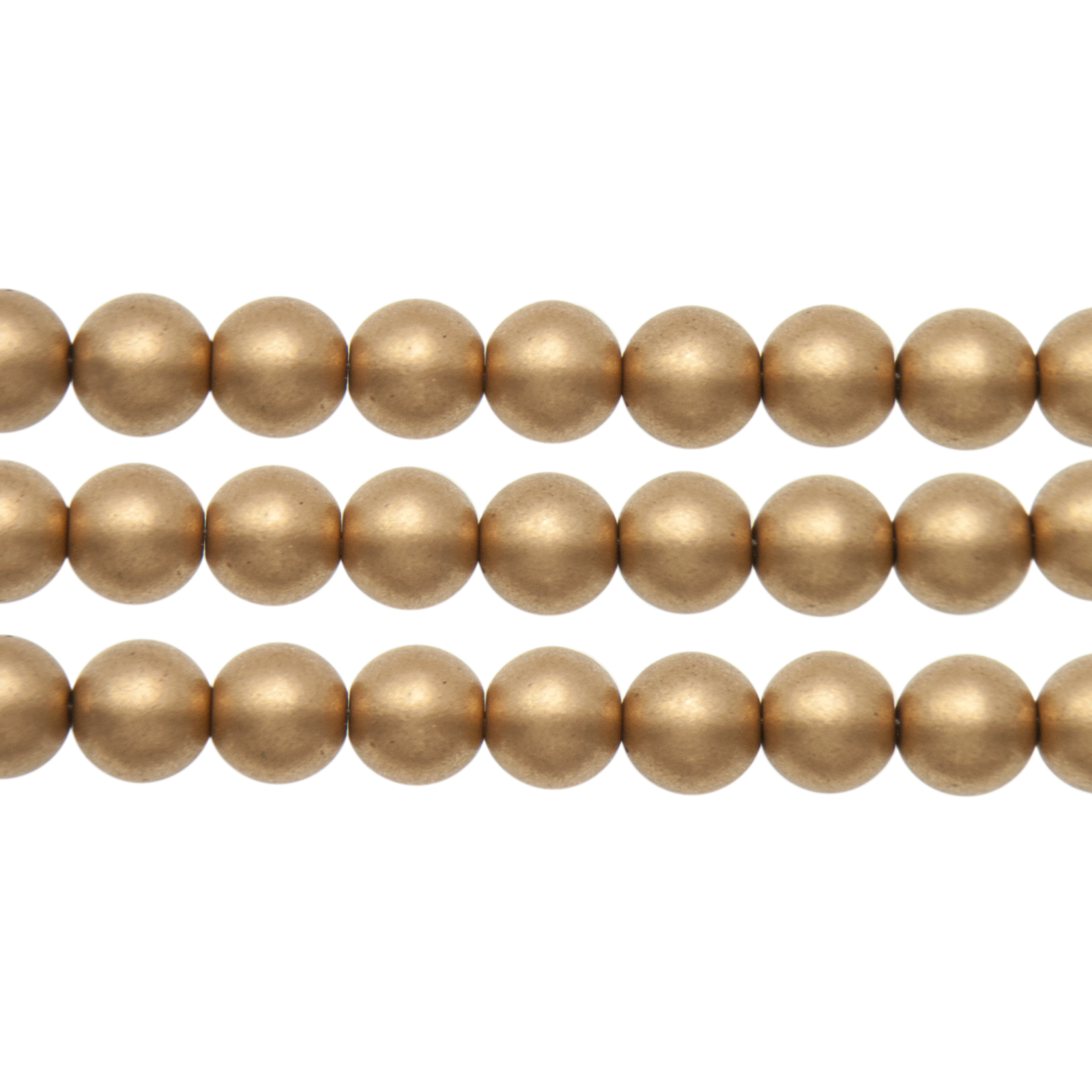 czech glass druk beads - crystal bronze pale gold round 6mm | 50pc