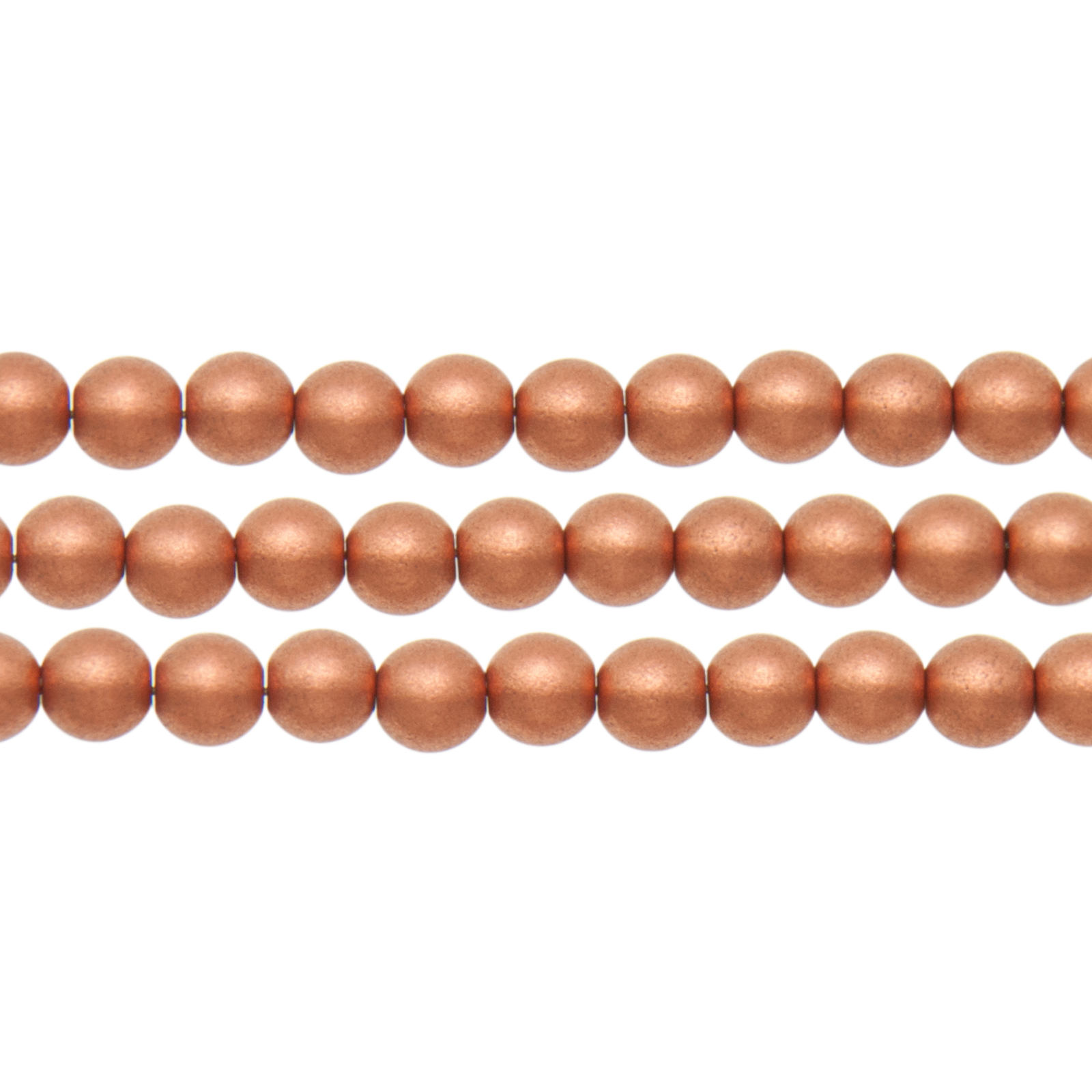 böhmische glas rund matte metallic copper 4mm | 100st