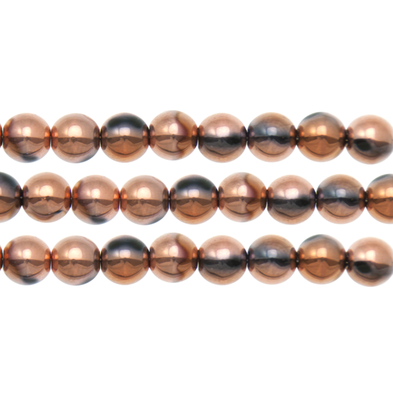 böhmische glas rund jet capri gold full 6mm | 50st
