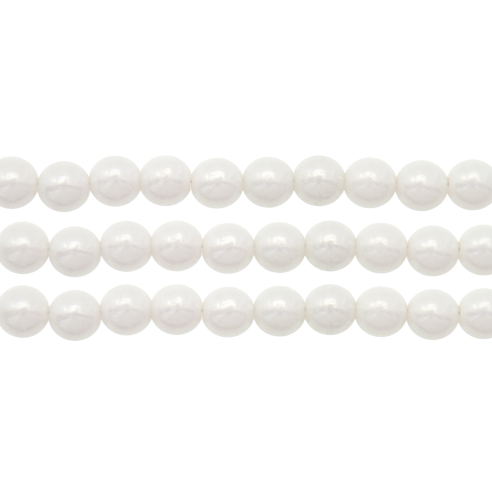 czech glass druk beads - opaque luster white round 4mm | 100pc