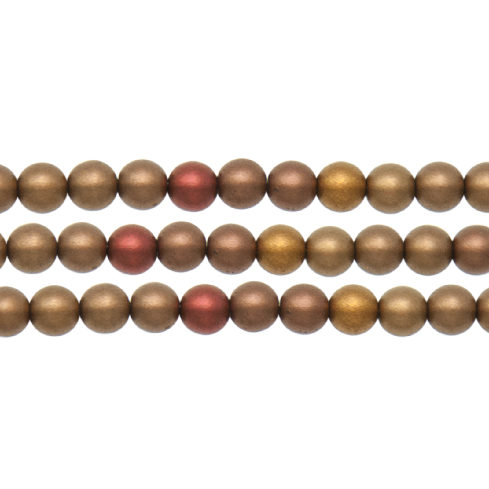 czech glass druk beads - metallic mix round 4mm | 100pc