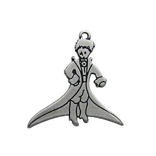 antique silver plated le petit prince charm 25mm | 1pc