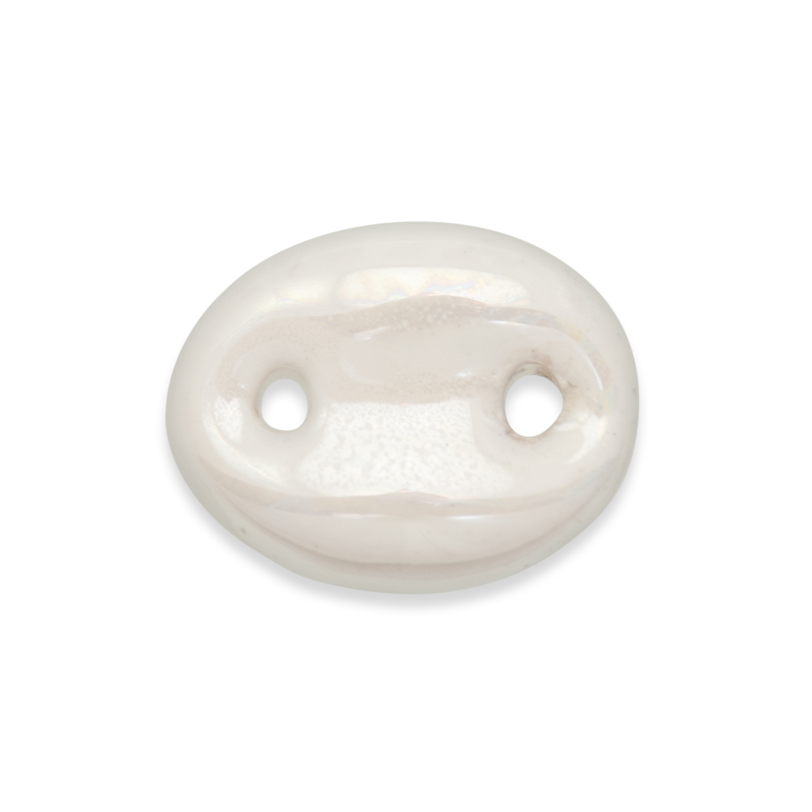 white ceramic link oval 30mm | 1pc