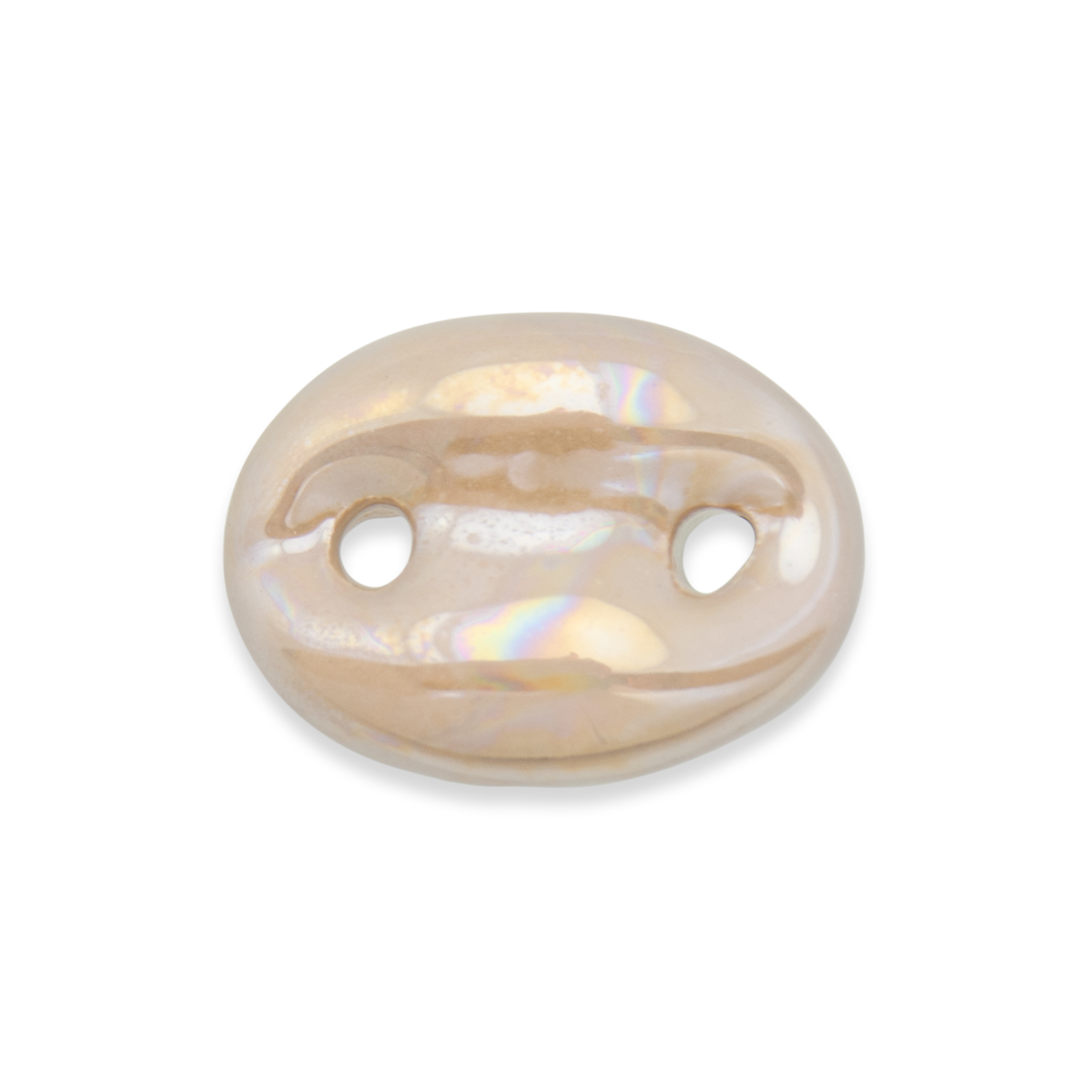 beige ceramic link oval 30mm | 1pc