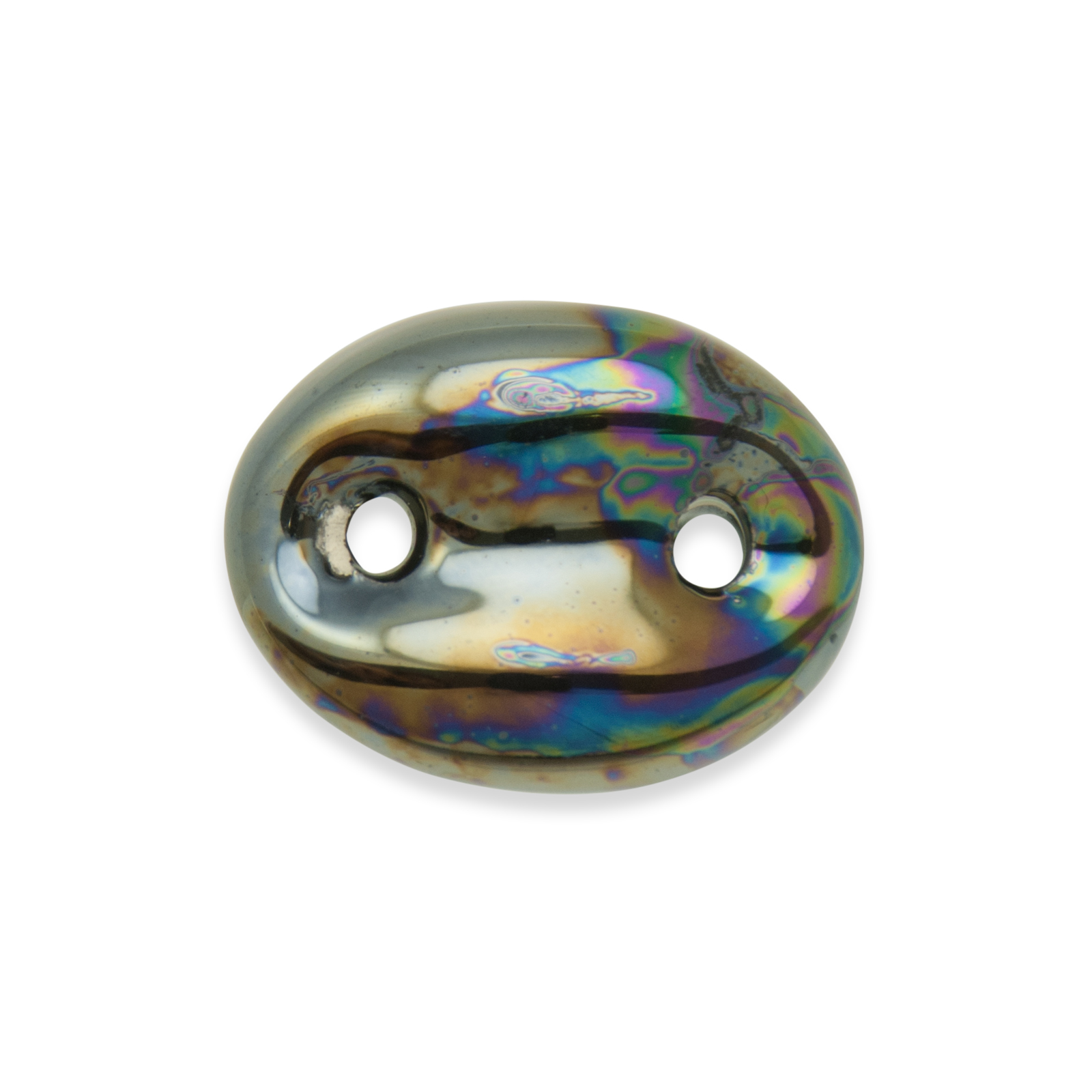 keramik konnektor - jet hematite - oval 30mm | 1st