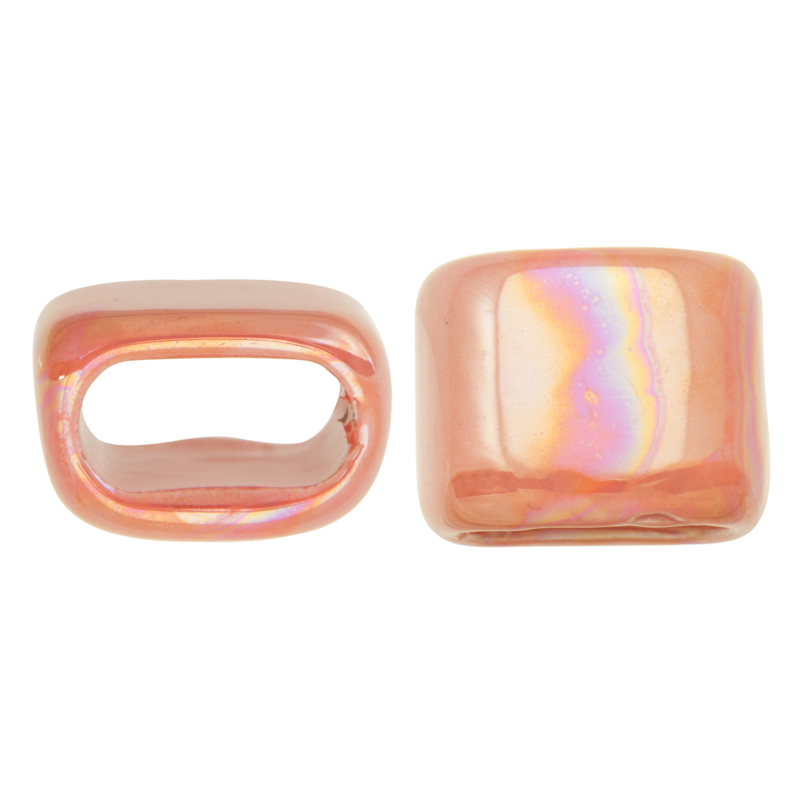 ceramic climbing bead pink tube double 26x20x17mm | 1pc