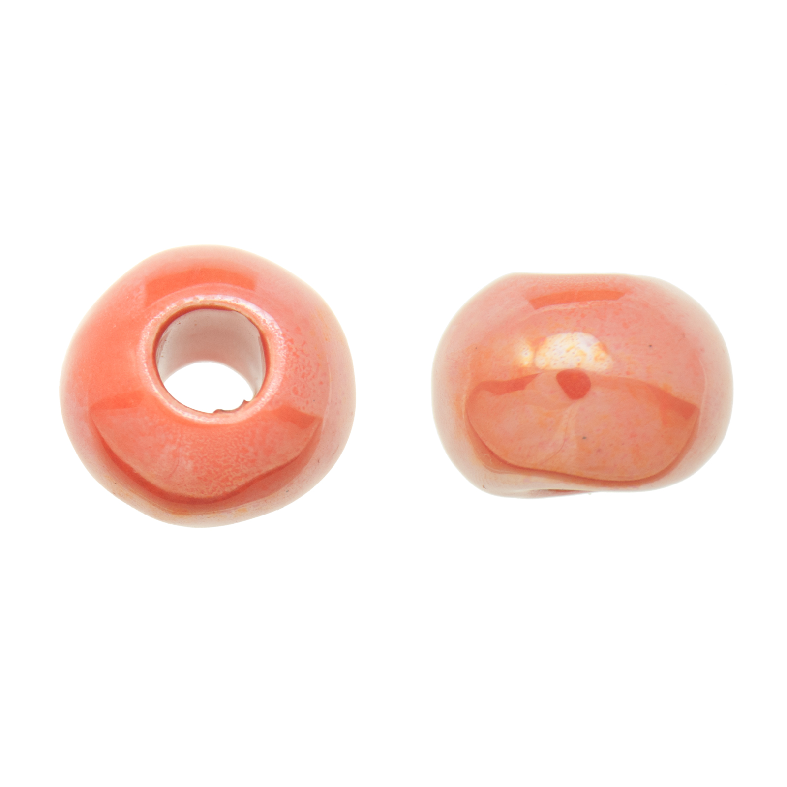 ceramic climbing bead pink roundelle 25x18mm | 1pc