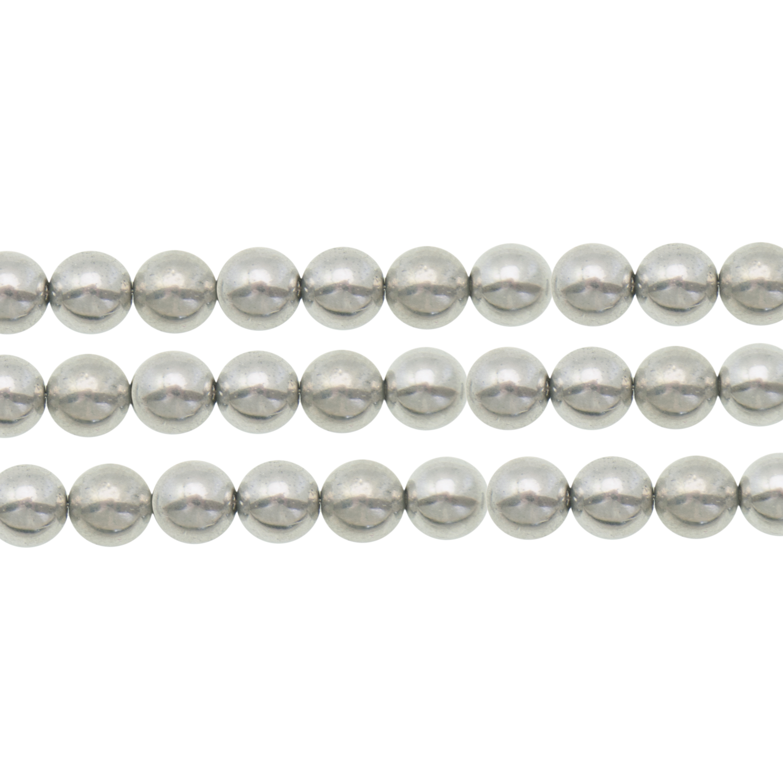 czech glass druk beads - silver round 4mm | 100pc