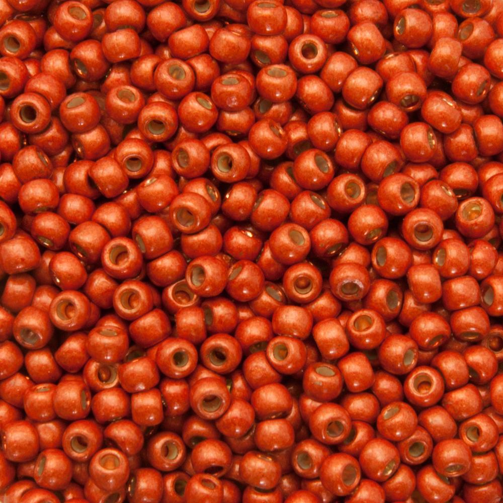 rocaille toho seed beads 8/0 permanent finish matte galvanized saffron (pf562f) | 10gr