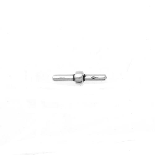 hohles kautschuk band verschluss 18mm versilbert antik 3/4mm | 4st