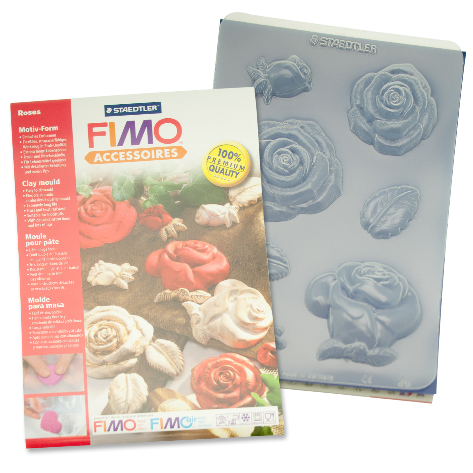 fimo clay mould roses | 1pc