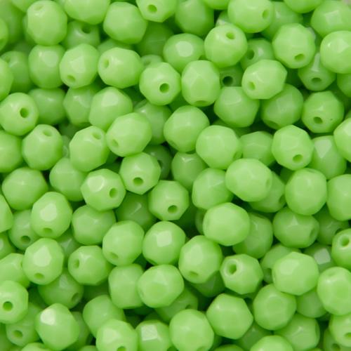 böhmische glasschliffperlen opaque light green 4mm | 50st