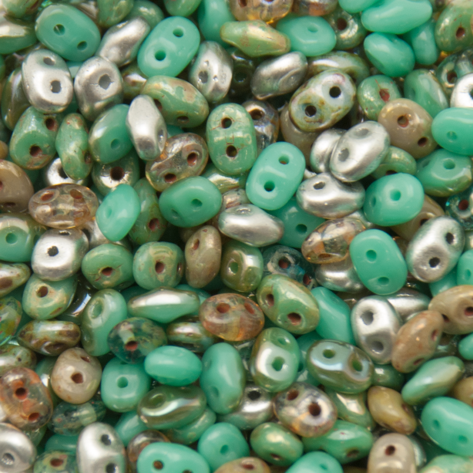 superduo perlen mix 5x2,5mm african turquoise | 10gr