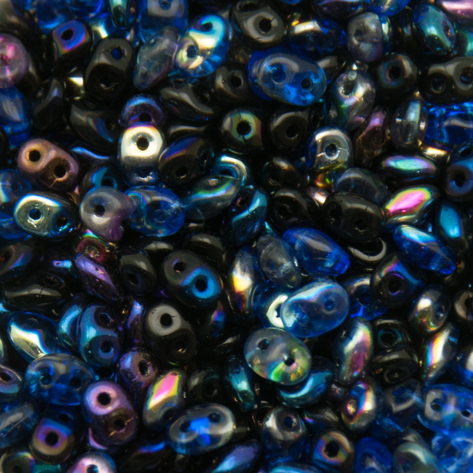 superduo seed beads 5x2,5mm - midnight mix | 10gr