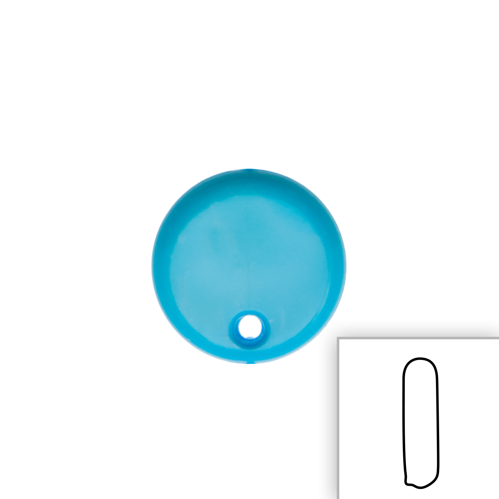 turquoise resin components for post earrings flat 15mm | 2pc
