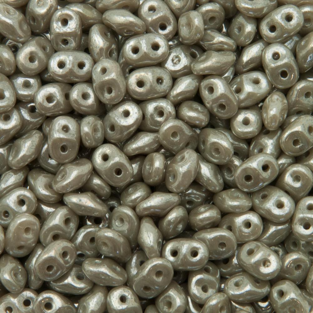 superduo perlen 5x2,5mm opaque luster grey | 10gr