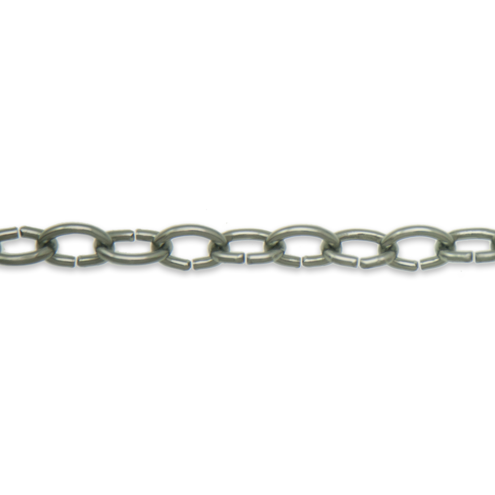 gunmetal color aluminum chain - oval 6x4mm | 1mt
