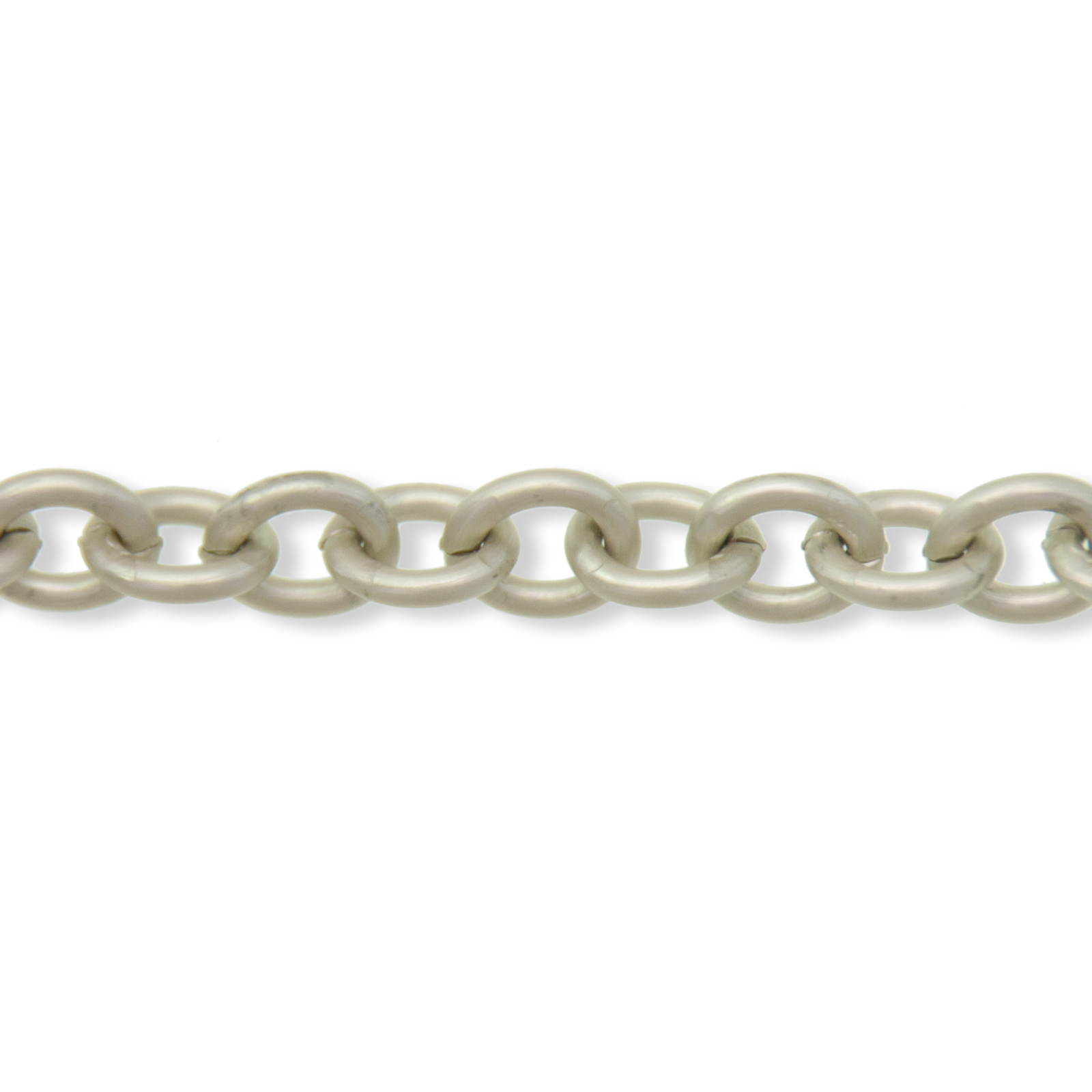 matte silver color aluminum chain - oval 7x6mm | 1mt
