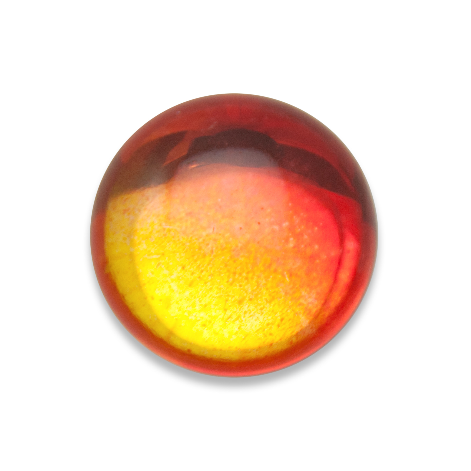 magic line yellow/red gold foiled glass cabochon smooth round 25mm | 1pc